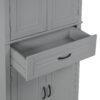 Bathroom Storage Cabinet with Doors and Drawer, Multiple Storage Space, Adjustable Shelf, Grey (Old Sku:WF308204AAE)
