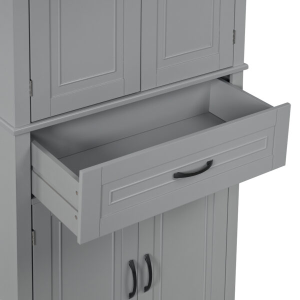 Bathroom Storage Cabinet with Doors and Drawer, Multiple Storage Space, Adjustable Shelf, Grey (Old Sku:WF308204AAE)