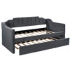 Upholstered Twin Daybed with Trundle,Black