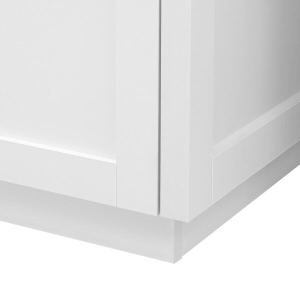 K&K 82.7 inch Kitchen Island with Extendable Dining Table for 4-6 Person,Two-tone Kitchen Table with Double-sized Storage, Power Outlet, Kitchen island with Storage 2 Drawers 2 Side Open Shelves,White