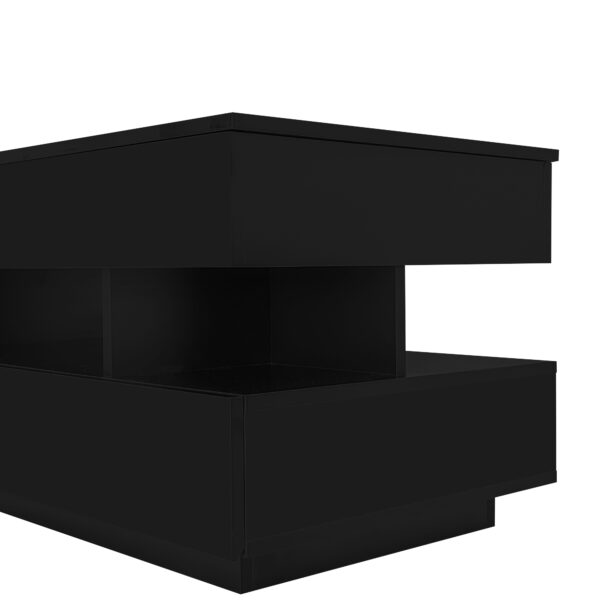 U-Can Lift-Top Coffee Table with 2 Drawers, Modern Coffee Table with Adequate Hidden Compartment, Multi-Functional Lift-Top Coffee Table with High-Gloss Finish for Living Room