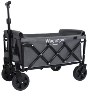 Expandable Dual-Layer Utility Wagon with 100% Extra Space - Grocery Cart for Camping, Shopping, Sports, Gardening, Fishing, Gray