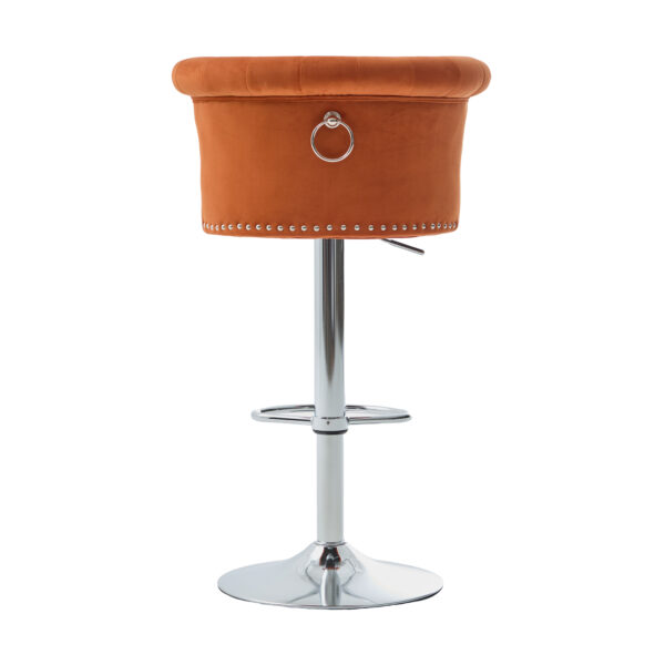 COOLMORE Velvet Bar Stool Set of 2, Adjustable Swivel Bar Stools with Silver Plated Metal Leg, Chrome Nailhead, Counter Height Chair for Kitchen,Dining Room