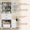 Storage Cabinet with Multi-Functional Storage Space for Kitchen/Bathroom/Dining Room/Living Room , 2 Drawers with Slide Rails, Adjustable Shelf, White