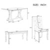 TREXM 6-Piece Farmhouse Dining Table Set, Rectangular Trestle Table and 4 Upholstered Chairs & Bench for Dining Room (Natural Wood Wash)
