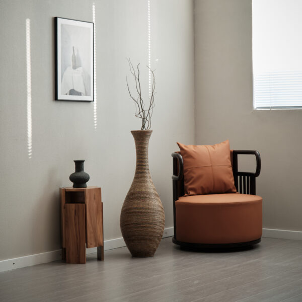 d56565c9f502421a8e2c12d25312222c_90155e7de60c5329098bc8c7eb14686d 39-inch Tall Artificial Rattan Floor Vase in Elegant Beige - Statement Piece for Living Room Decor, Entryway, or Hallway - Versatile Home Accent for Dried or Silk Floral Arrangements