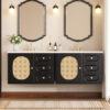 30" Bathroom Vanity with Ceramic Sink, Mid-Century Bathroom Vanity Cabinet with 2 Drawers, Bathroom Vanities Cabinet with Large Storage Space