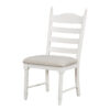 TREXM 5-Piece Retro Functional Dining Table Set Wood Round Extendable Dining Table and 4 Upholstered Dining Chairs (Off White)