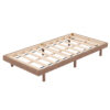 Modern Design Twin Size Floating Platform Bed Frame for Walnut Color