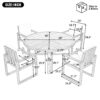5-Piece Outdoor Patio Dining Set Acacia Wood Outdoor Dining Set Patio Furniture Set with Four  Armchairs and a Table for Garden, Balcony, Backyard, Beige
