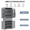 Bathroom Storage Cabinet with Doors and Drawer, Multiple Storage Space, Adjustable Shelf, Grey (Old Sku:WF308204AAE)