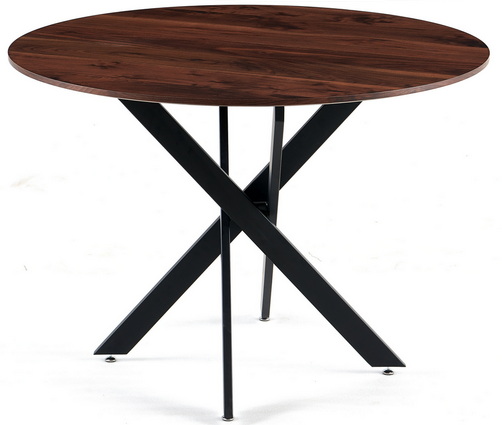 da784fa58f344fa7a831417bf5753dba_47a278b8a01b40b7da8efcb147ffc8ab 42.1"BLACK AND WOOD COLOR Table Mid-century Dining Table for 4-6 people With Round Mdf Table Top, Pedestal Dining Table, End Table Leisure Coffee Table,cross leg