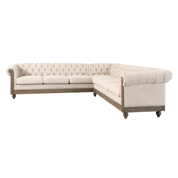 Mirod Comfy Large Sectional Sofa with Wooden Legs, Retro Style for Living Room