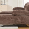 U-shaped Sectional Sofa 103.5" Chenille Fabric Couch with Dual Chaise Lounges, Storage Pockets and Armrest Pillows for Living Room, Brown