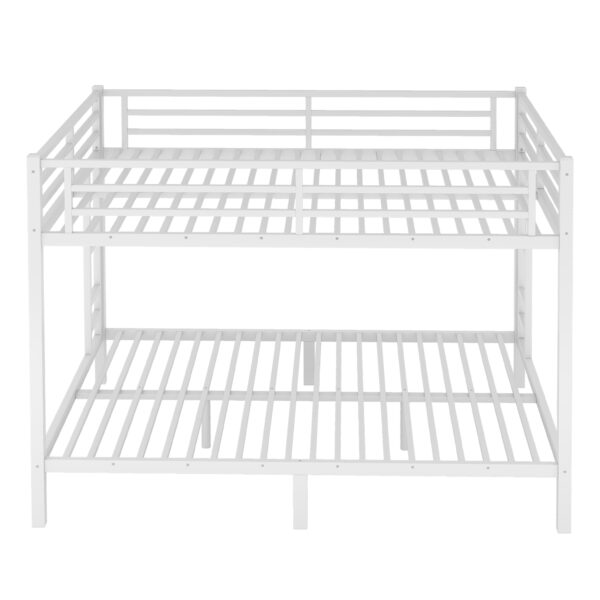 Metal Queen over Queen Bunk Bed for Teens and Adults,Space-Saving/Noise Reduced/No Box Spring Needed,White
