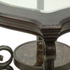 End table,  Glass table top, MDF W/marble paper middle shelf, powder coat finish metal legs. (26.3"Lx26.3"Wx24"H)