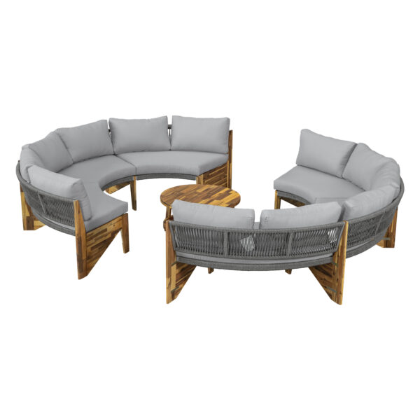 U_STYLE 6 - Person Outdoor Seating Group with Cushions and A Coffee Table(old sku:WY000379AAE)