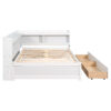 Full Bed with L-shaped Bookcases, Drawers ,White