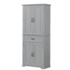 Bathroom Storage Cabinet with Doors and Drawer, Multiple Storage Space, Adjustable Shelf, Grey (Old Sku:WF308204AAE)