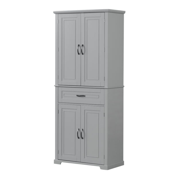 Bathroom Storage Cabinet with Doors and Drawer, Multiple Storage Space, Adjustable Shelf, Grey (Old Sku:WF308204AAE)