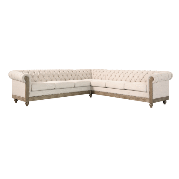 Mirod Comfy Large Sectional Sofa with Wooden Legs, Retro Style for Living Room