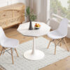 31.50"Modern Octagonal Coffee Table with Printed White Marble Table Top,Metal Base, for Dining Room, Kitchen, Living Room
