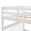 Stairway Full-Over-Full Bunk Bed with Storage and Guard Rail for Bedroom, Dorm, White color