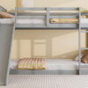 Twin Over Twin Bunk Bed with Slide and Ladder, Gray (Old SKU:LT000108AAE)