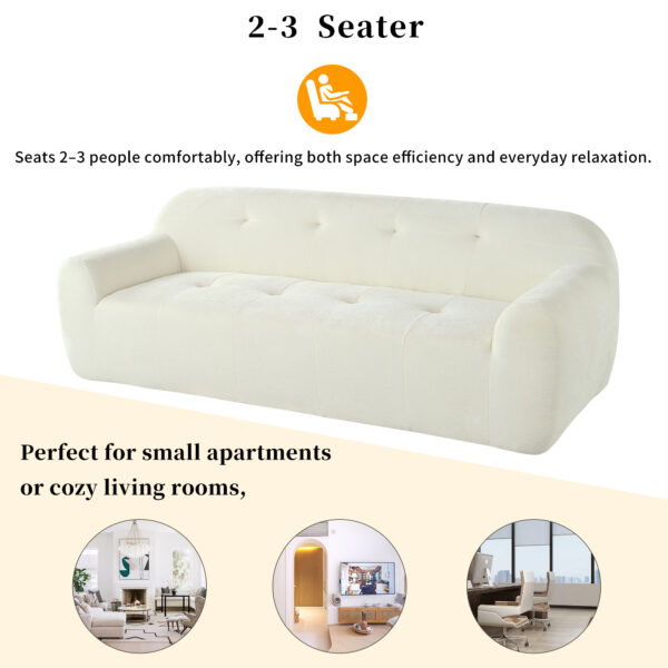 U_Style 85.8" Wide Chenille Fabric 3-Seater Sofa with Tufted Style, Full Sponge Compression Design, with Powder-Free Foam, Pocket Spring for Extra Comfort, 23.6" Seat Depth, No Assembly Required,for L