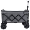 Expandable Dual-Layer Utility Wagon with 100% Extra Space - Grocery Cart for Camping, Shopping, Sports, Gardening, Fishing, Gray