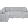 122 Inch Pull Out Couch, Rabbit plush Fabric Sofa Bed with USB Ports & Comfy Upholstered, Oversized U Shape Sectional Sleeper Sofa Bed with Storage Chaise, Grey