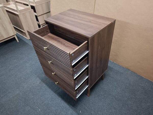 4 drawer dresser, modern wardrobe dresser chest of drawers, wooden storage storage cabinet, dresser storage cabinet, suitable for living room, bedroom, corridor (walnut )