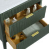 Fully Assembled 30''  Green Freestanding Single Sink Bathroom Vanity with Solid Wood Construction and Engineered Marble Top