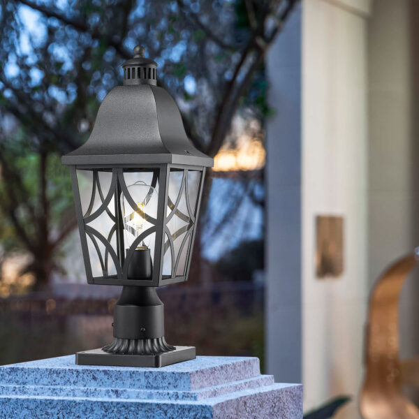 Outdoor Post Lights Lamp Post Light Fixture, Waterproof Aluminum Housing with Glass, Fence Post Deck Lighting for Garden, Patio, Pathway (2 pack)