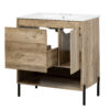 30" Modern Wood Fixture Bathroom Vanity, Bathroom Cabinet with Sliding Drawer, Bathroom Storage Cabinet with Ceramic Basin Sink Top, Single Bathroom Vanities Cabinet with Doors and Open Shelf