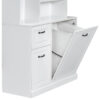 Bathroom Storage Cabinet with Tilt-Out Hamper, 70.9'' Tall Free Standing Organizer with Drawers & Adjustable Shelves, MDF Linen Tower with Steel Handles, White Finish