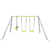 XNS081 lime green interesting swingset with  plastic safe swing set 440lbs for outdoor playground for age 3+ with face to face without tee