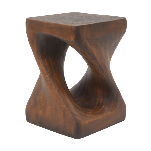 ec7d2b023409406b8a5f340516ff3bc1_3cd261a11b2c8c75ff0c5e021e9f155b MGO Twist Shape Side Table, Wood-like texture, antique brown Color