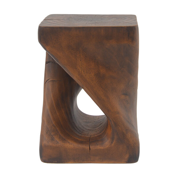 ec93a4da08264a589d8196613f2c984a_84f043c3ee1dd5e1f4c55dcba6d78727 MGO Twist Shape Side Table, Wood-like texture, antique brown Color