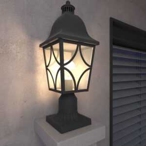 Outdoor Post Lights Lamp Post Light Fixture, Waterproof Aluminum Housing with Glass, Fence Post Deck Lighting for Garden, Patio, Pathway (1 pack)