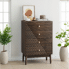 4 drawer dresser, modern wardrobe dresser chest of drawers, wooden storage storage cabinet, dresser storage cabinet, suitable for living room, bedroom, corridor (walnut )