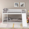 Twin over Twin Bunk Bed with Convertible Slide and Ladder , White(Old SKU:WF281725AAK)