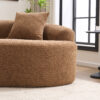 LY-025 Curved Sofa Toffee Caramel Full Compression Sponge Sectional, 30D Chenille Modular Couch for Apartment & Living Room, 800 lbs 110"L, 60 Firmness with 4 Pillows