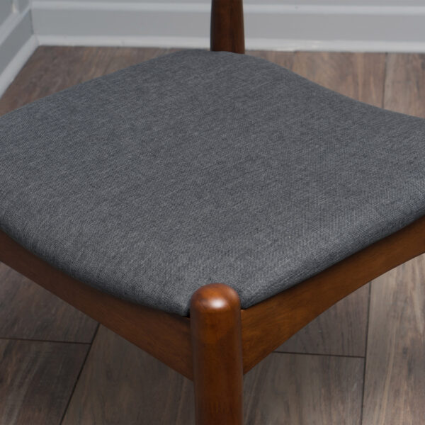 Set of 2 Rubberwood Dining Chairs with Ergonomic Backrest & Comfort Cushions, Walnut+Charcoal (same sku: 59296.00F)
