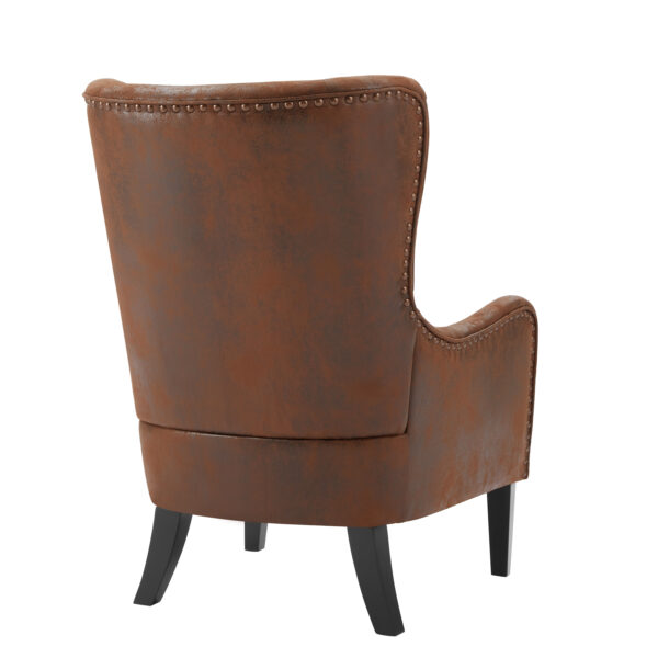 Mirod Hi-back Vintage Distressed Lounge Chair with Ottoman,Classic Tufted Design & Nailhead Trim for Living Room, Study, Bedroom