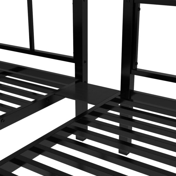 Twin over Twin & Twin Bunk Beds for 3, Twin XL over Twin & Twin Bunk Bed Metal Triple Bunk Bed, Black