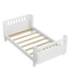 Twin Size Wood Platform Bed for Kids, Wood Low Profile Twin Bed with Rails for Girls and Boys, White (Patented Design)