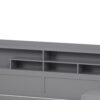 Wooden Twin Size Daybed with Storage Shelves, Multi-functional Bed with Twin Size Trundle Bed and  Study Desk, Gray