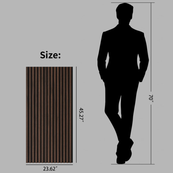 f02c226ecc334464b1dfb91349807a9c_a4d04bf0b897afdbcdecc8184f6aebb2 Wood Panels for Wall Slat Wall Panels, 2PC Wood Slat Acoustic Panels for Wall and Ceiling - 3D Fluted Sound Absorbing Panel with Three Sides Fully Wrapped on Wood Finish -45.27''X23.62''(Dark walnut)