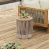 Rustic Industrial Table Set of 2,Coffee Table & Side Table with Woven Rope Design, Modern Functionality Stylish Table Set for Living Room and Home Decor-Rope Beige